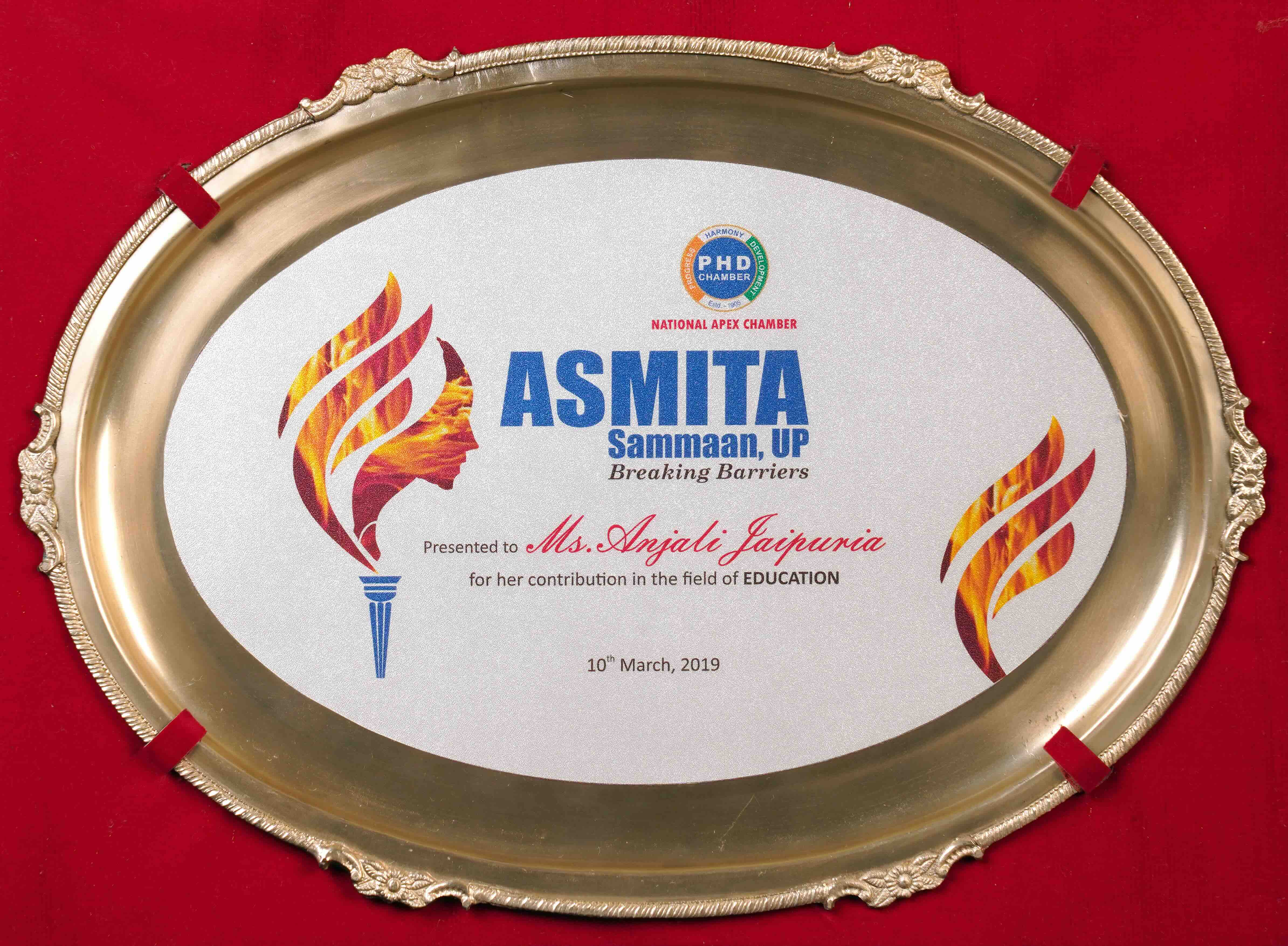 Asmita Sammaan for contribution to education, 2019